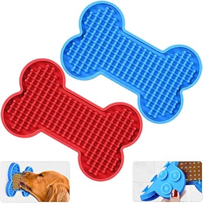 Zacro Dog Lick Mat Bath - 2 Pack Slow Dispensing Treater Dog Bath Peanut Butter Lick Pad, Lickmats for Pet Bathing, Grooming, and Dogs Training