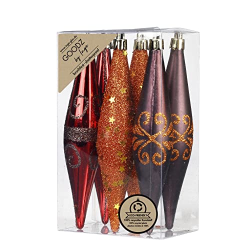 Christbaumschmuck Kunststoff 15cm 6 Stück Set Eiszapfen...