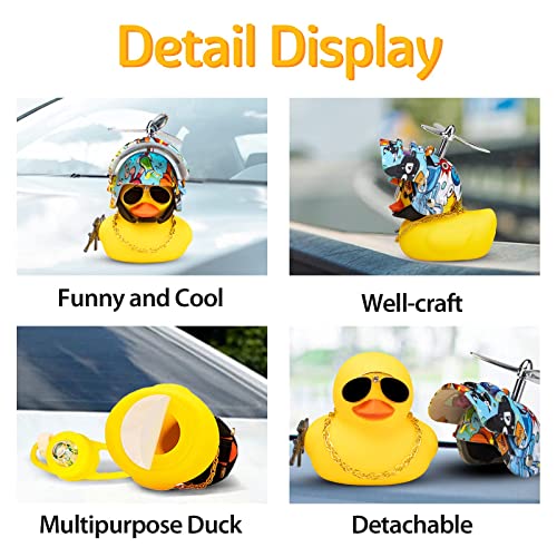 Image of wonuu Rubber Duck Car Ornaments, Squeeze Duck Dashboard Decorations Bicycle Decor for Cycling Motorcycle & Bicycle Accessories Decorations (Underwater World-L&G)
