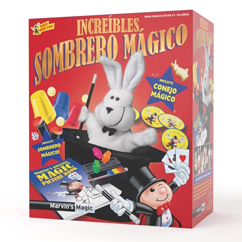 Marvin's Magic - Juego de Trucos de Magia de Madera para Niños - Incluye Bloques de Escape - Conejo Que Desaparece - Naipes Que Suben - Set Educativo - Regalo Ideal Cumpleaños
