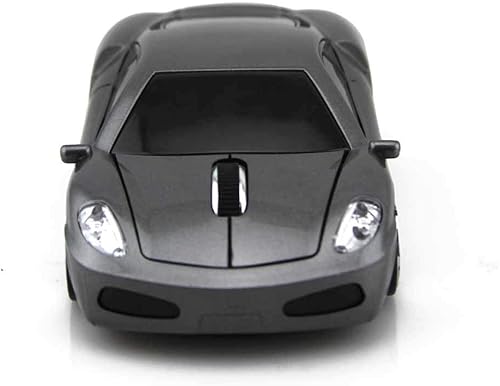 Miniatura 5 de Aikchi Ratón inalámbrico para computadora, mouse óptico con forma de automóvil deportivo 3D, mouse ergonómico para computadora portátil de