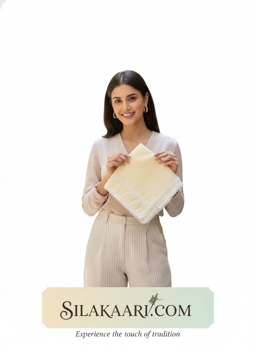 silakaari Women's Soft Cotton Pure Mul Handkerchiefs For Kids,Women's & girls Pack Of 4-picture-41