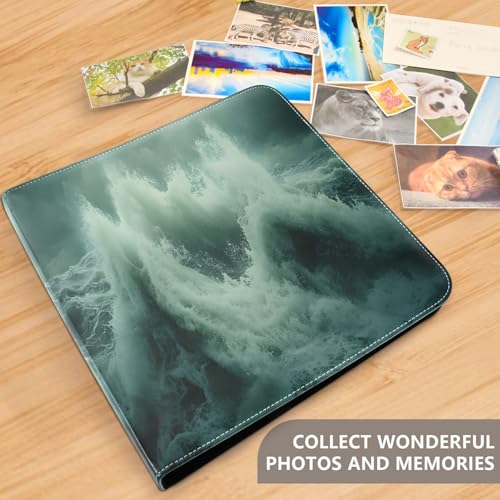 Álbum de fotos autoadhesivo bricolaje patrón Sea Surge con encuadernación de 3 anillos, 40 páginas, 8x10 para recuerdos miniatura 5