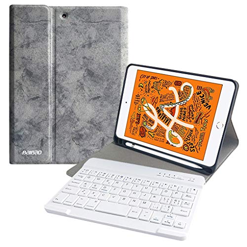 Teclado para iPad Mini 5/Mini 4 con Funda Español (Ñ), Funda Tecaldo 7.9'' con Ranura de Lápiz y Teclado Bluetooth Inalámbrico para iPad Mini 5 2019/Mini 4 2015 con Smart Auto Sleep-Wake Cover