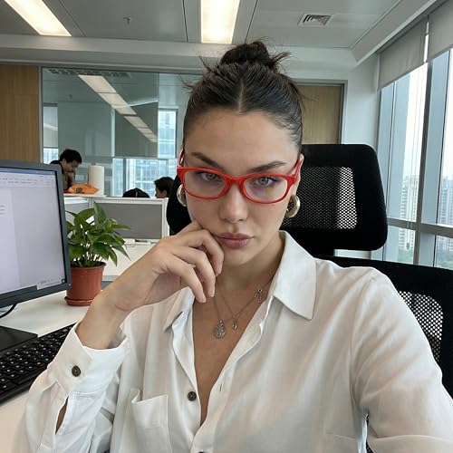 Image of DreamCalf Trendy Fake Glasses Small Rectangle Y2K Eyewear with Anti Blue Light for Women's Cosplay and Daily Style