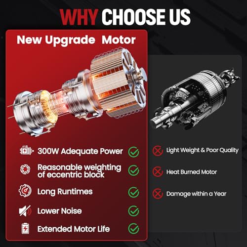 Updated Cordless Polisher with 2x4.0Ah Batteries, 6 Variable Speed up to 5500 RPM, 6 In Car Buffer Polisher for Car Detailing, Polishing, Boat Sanding, with Car Wax Buffing Machine Kit, Toolbag