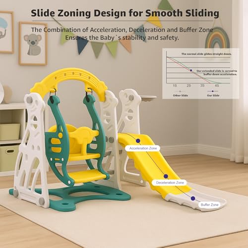Image of Amazon Brand - Solimo 3-in-1 Garden Penguin Slide & Swing for Indoor & Outdoor Use | for Kids 2-5 Years Old | Safe & Fun | Ideal for Boys & Girls | Toy for Kids | Easy Assembly, Multicolor
