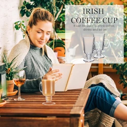 Image of Mivana 250 ML Glass Coffee Mug Set, with Convenient Handle, Tea Glasses for Hot /Cold Beverages, Thermal Shock Resistant, Tempered Glass, Mugs for Cappuccino Pack of 2 (PN - 02, 2 Count (Pack of 1))