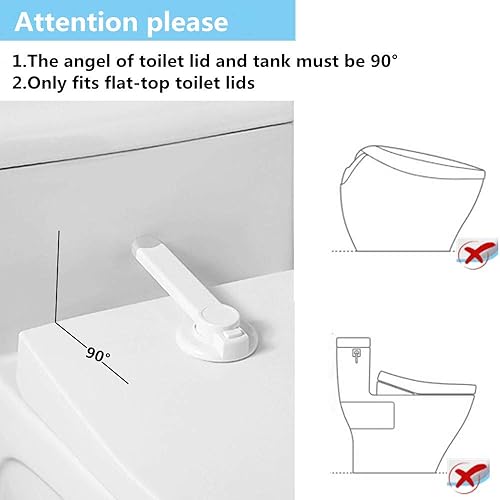 Miniatura 3 de Cerraduras de inodoro a prueba de bebés cerraduras de asiento de inodoro que evitan la apertura de la tapa del inodoro fácil de instalar a prueba de