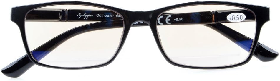 Eyekepper 5-Pack Spring Hinges Wood-Look Arms Crystal Clear Vision Reading Glasses Included Computer Glasses +0.75