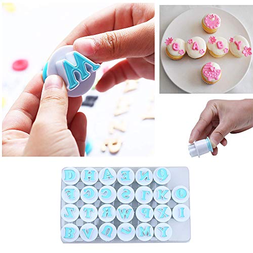 Hoypeyfiy 26Pcs/Set Cookie Stamp Impress Cookie Cutters Alphabet Letter And Number Fondant Cake Biscuit Mold Letter Shape Diy Cookie Biscuit Alphabet Letters Cake Tool Embosser Cutter thumb #5