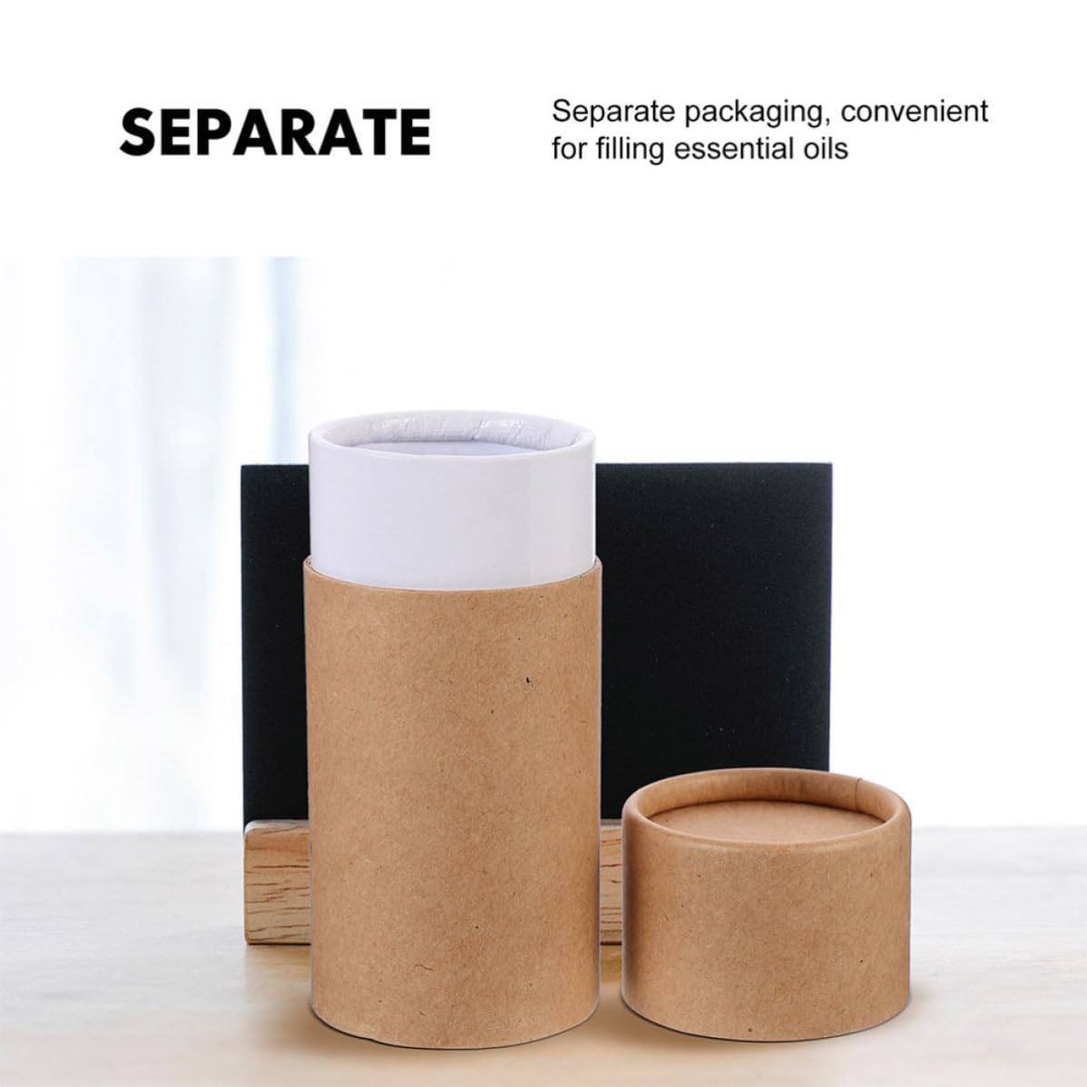 OSOLADY Embalaje de Botellas de Aceite Esencial Caja Cilíndrica de Papel Kraft y Fácil de Transportar 8 Unidades, Ecológica