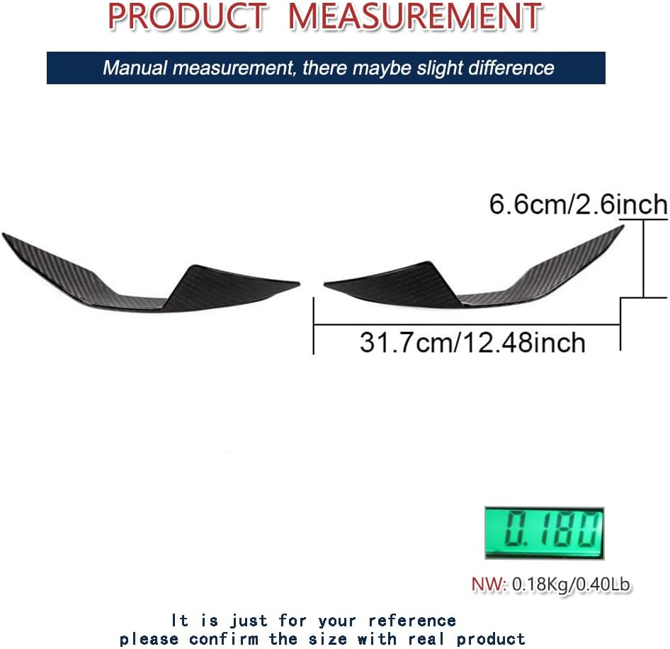 Real Carbon Fiber Front Bumper Splitter Fits for BMW 3 4 Series G80 M3 G82 M4 2Door 4Door 2021-2022 Front Bumper Canards Fins Factory Outlet（2pcs/set）