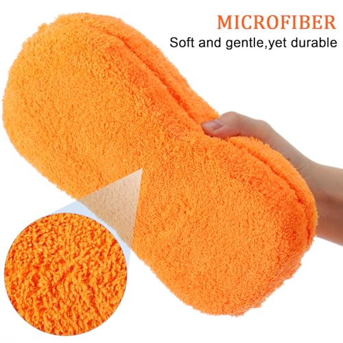 Image of Tanlade 2 Pcs Large Car Wash Sponge, Foam Sponge for Clean, Orange
