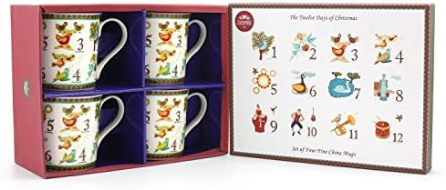 Leonardo Christmas Gifts 12 Days of Xmas Mug, Fine China, Multi-Colour, 12 x 8 x 9 cm