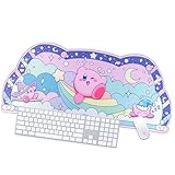 BelugaDesign Dreamy Bubble Desk Mat | Large Pastel Rainbow Anime Star Blue Pink Purple Mousepad | Cute Kawaii Gaming PC Laptop Mat | Candy Wizard Ball Keyboard Protector | Office Home Decor Blotter