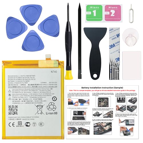 MAXSHARKS New NT40 Battery Replacement for Moto G Pure 2021 (XT2163), with Instruction Manual & Repair Toolkit