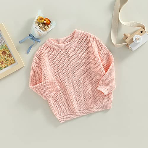 Image of Afunbaby Baby Girl Boy Knit Sweater Blouse Pullover Sweatshirt Warm Crewneck Long Sleeve Tops for Infant Toddler