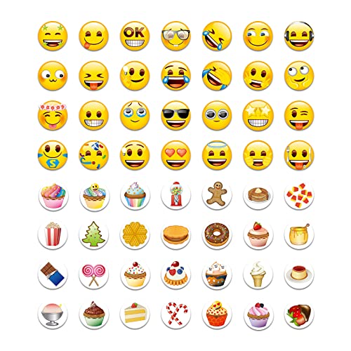 56 PCS Emoji Magnet Frigo 3D Aimant Tableau Blanc Décoratif Casiers de Classe Lave Vaisselle Mignon et Drôle Garçon et Fille Préférés Cadeau (56 aimants Emoji) Cover