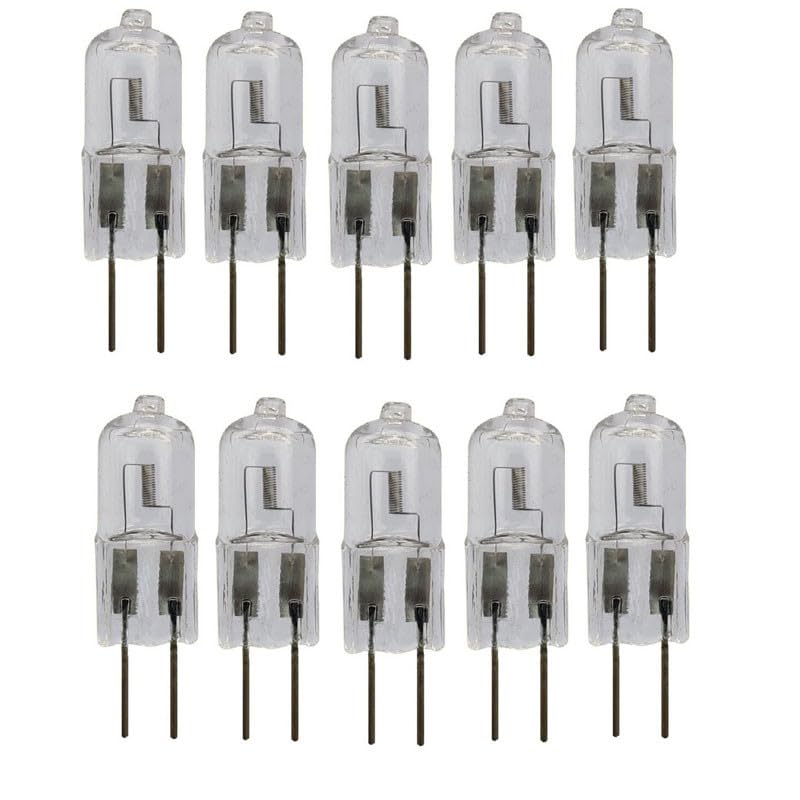 UGEFKMQ Capsule G4 Halogen Bulbs 30W 6V G4 Halogen Light Bulbs T3 Jc Dimmable Warm White for Instrument Bulb Microscope Light Bulb,20W,10Pc