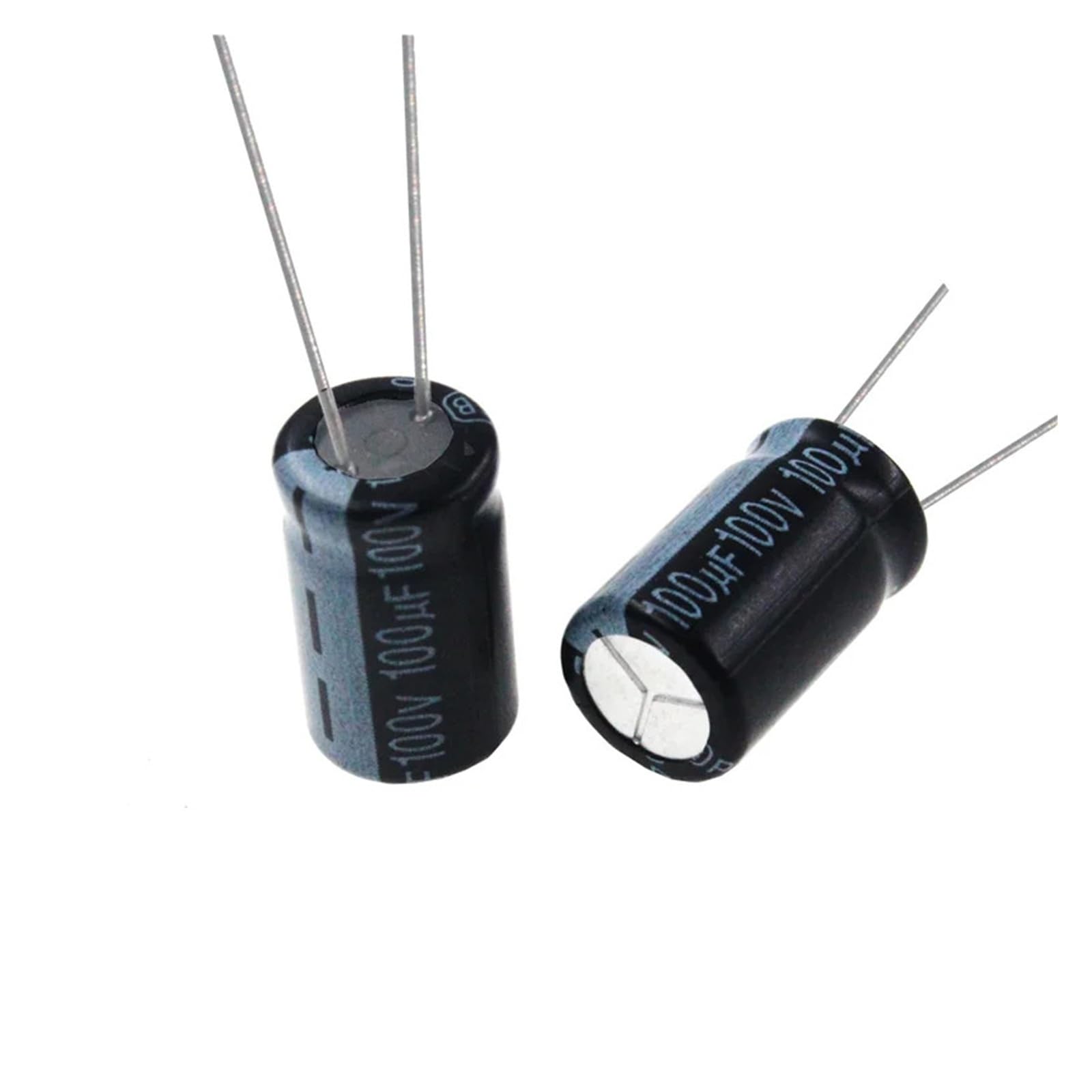 Condensateur électrolytique 100uF 100V radial 10x16mm pour circuit électronique - Lot de 10pcs