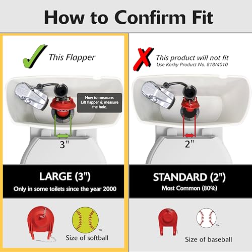 Image of Korky 830MP QuietFILL Platinum Toilet Fill Valve and Premium Large 3-Inch Flapper-Easy to Install-Made in USA