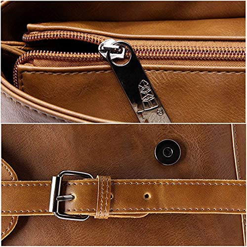 DokinReich Vintage Rucksack Wanderrucksack Retro Laptoprucksack Hiking Backpack Damen Herren Schultertasche Rucksack Für Camping Reise Geeignet, L, Braun