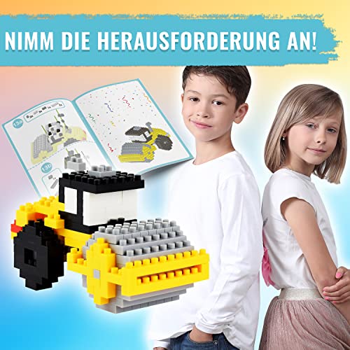 Creanino® BAUsteine BAUfahrzeuge | Micro Blocks Dampfwalze aus 146 Mini Bricks | Konstruktionsspielzeug ab 6 Jahren | 3D… – Bild 8