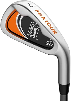 PGA Tour by Golfgen Kids Golf Club Cavity Backed, Perimeter Weighted Irons & Putter for Junior Golfers, Ideal for Player Heights 52+ Forgiving Open Stock Irons for Youth Golf Practice
