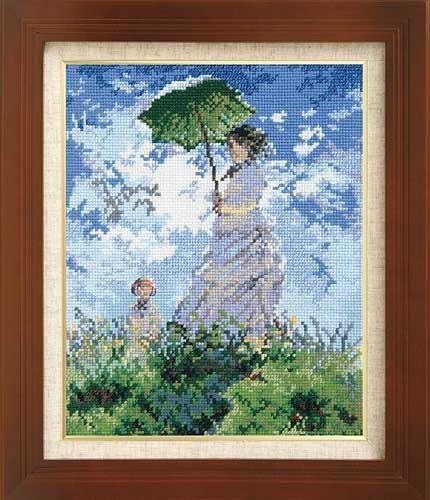 Orimupasu made Embroidery kit 7215 (Off-White) Art Gallery Monet Work 4491g Woman and Parasol (Japan Import)