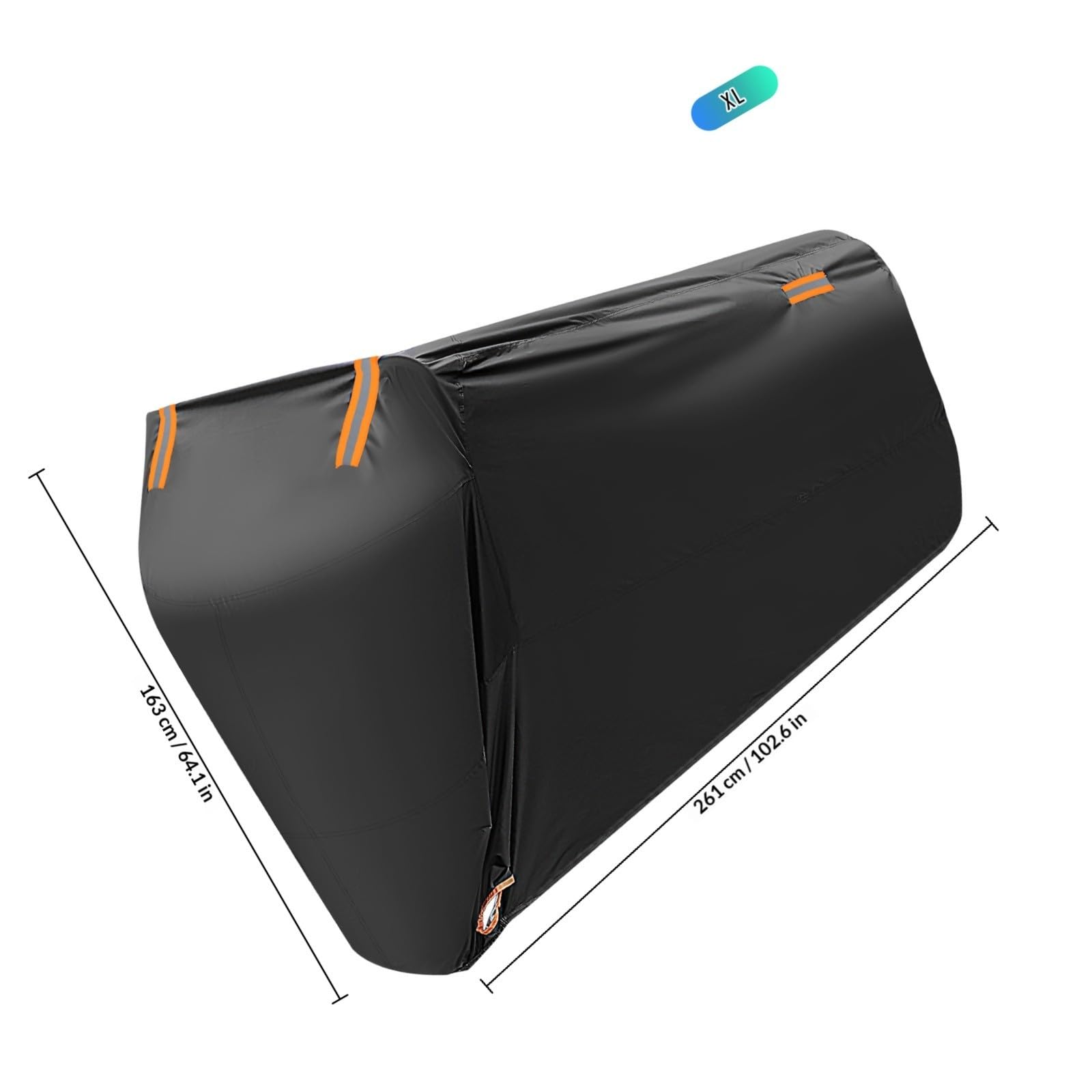 Gadpiparty Housse de Moto Boucles de Fixation Imperméable Noir en Tissu Oxford avec Bandes Réfléchissantes et Trous de Verrouillage, Adaptée aux Activités Extérieures et Voyages