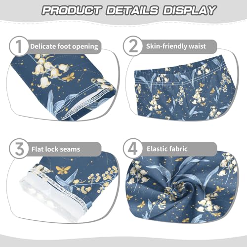 Blue Bell Orchid Flower Girls Leggings Soft Stretch Workout Yoga Dance Pants for Kids Casual Tights3