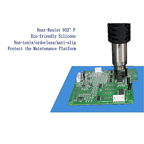 Work Bench Mat Repair Heat Resistant 932° Soldering Mat Silicone Work Mat For Repairing Electronics Mat Workbench Pad Board for Soldering Station,BGA Repair Station with Size 15.8