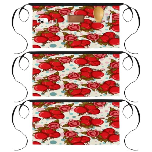 Demi-tablier de cuisine lot de 3 tabliers courts de chef anti-tache pour votre travail