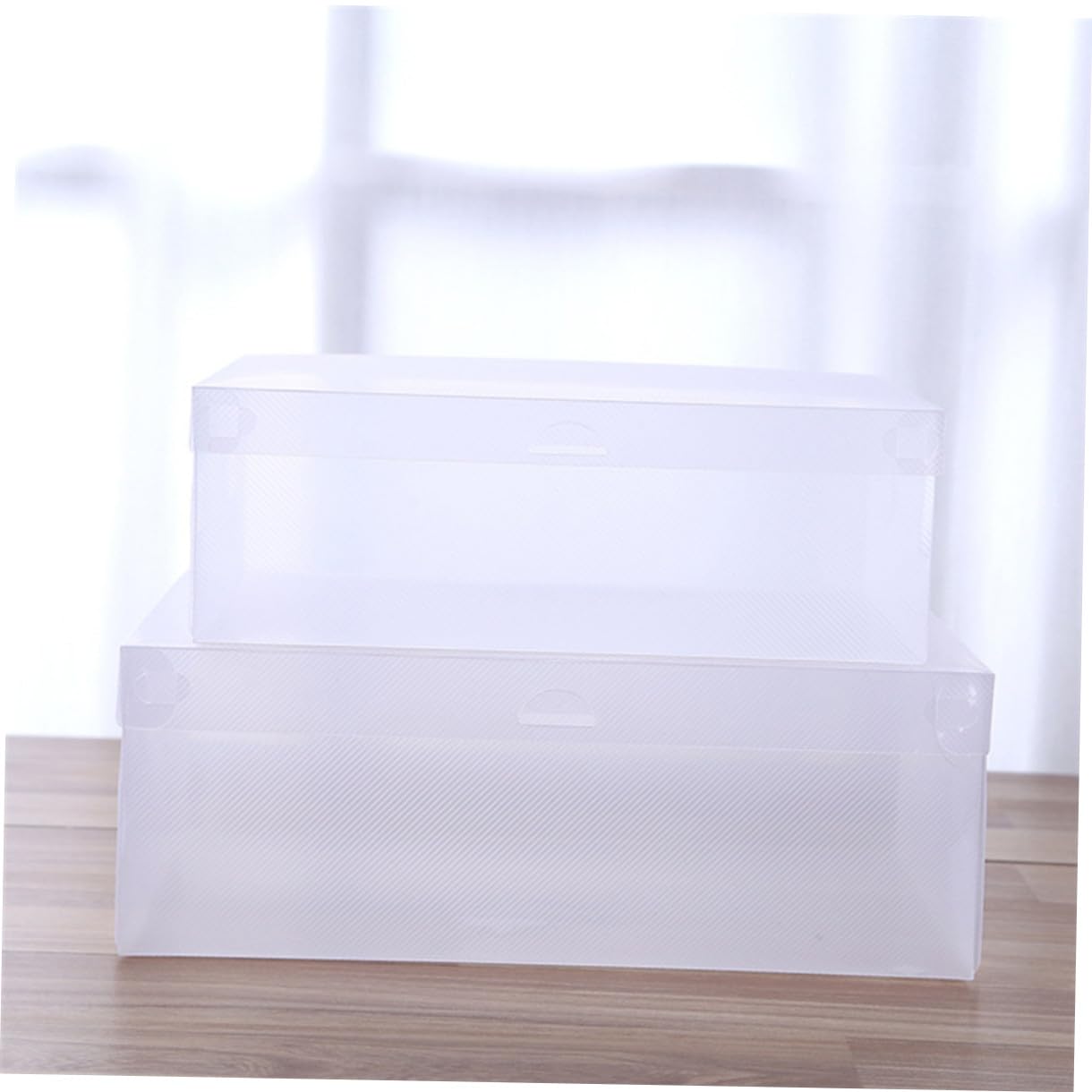 6 Cajas De Zapatos Transparentes De Plástico Tapa Abatible 33x20x12 Cm, Organizadores Apilables y Resistentes Al Polvo para Mantener Orden En Armarios