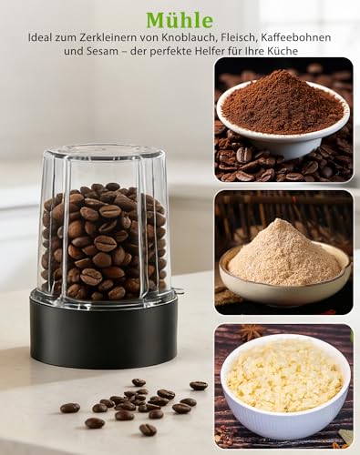Mixer, 700W Smoothie Maker, Standmixer & Mixer Smoothie Maker, Multifunktion Smoothiemaker/Fleisch Zerkleinerer/Ice Crusher/Kaffeemühle mit 570ml Sport-Flasche BPA frei Tritan – Bild 4