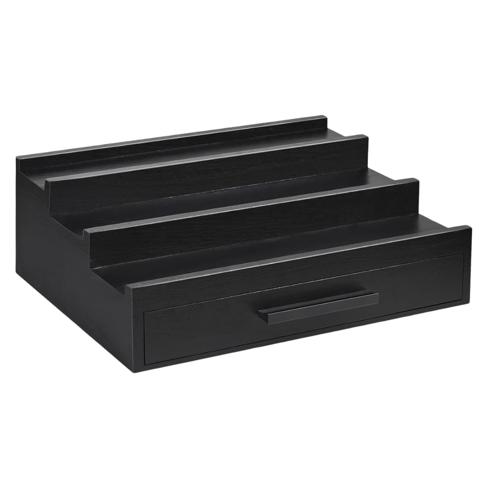Organiseur de parfum noir en bois à 3 couches pour commode d'homme
