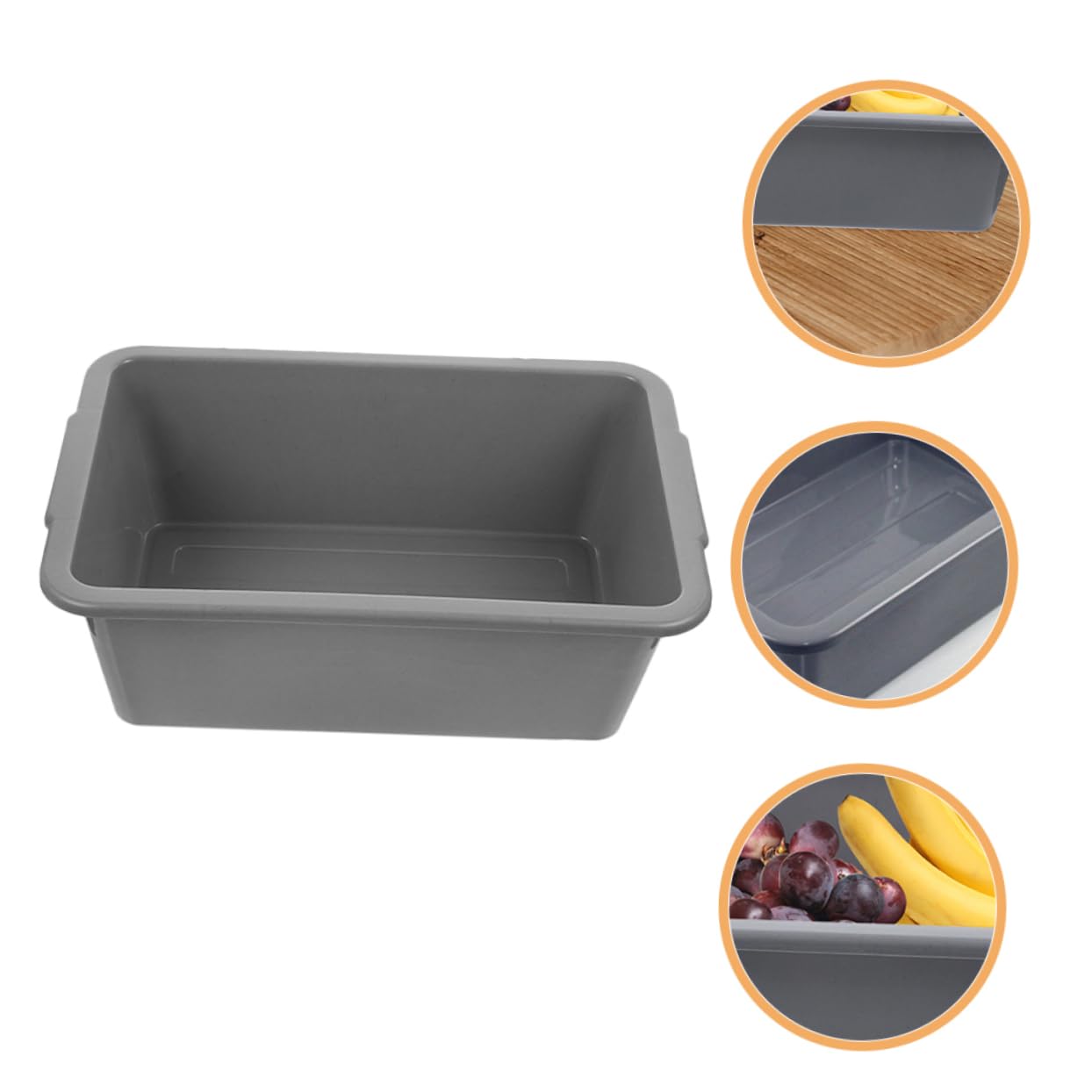 Contenitori Multiuso in Plastica Pp per Ristorante, Vasche Rettangolari 34x23,8x10,9 Cm Maniglie, Impilabili per Stoccaggio e Trasporto, Set da 3 Pezzi per Uso Commerciale e Domestico