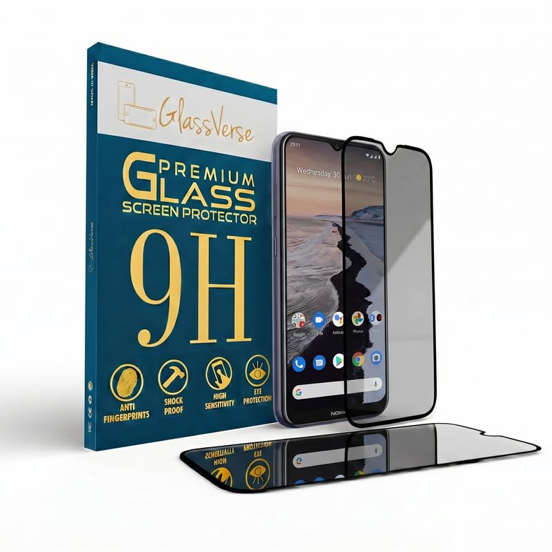 Image of GlassVerse Privacy Tempered Glass for Nokia G10 | Anti Spy Screen Protector, 9H Hardness, Edge to Edge, Case Friendly, Hassle-less Installation Kit Included. (Pack of 2)
