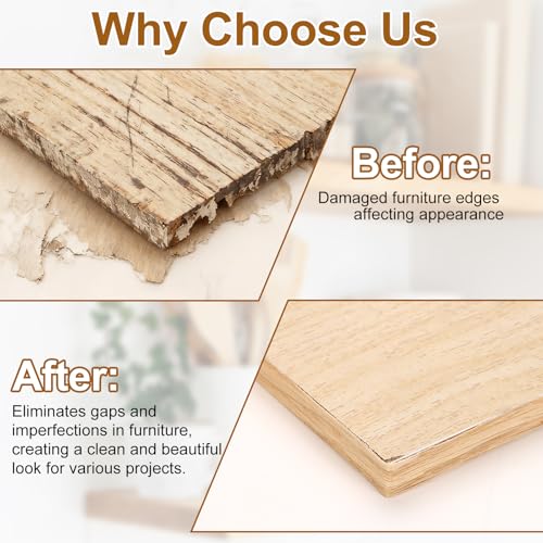 Cinta de borde de madera para solucionar cantos astillados en restauración de muebles 5