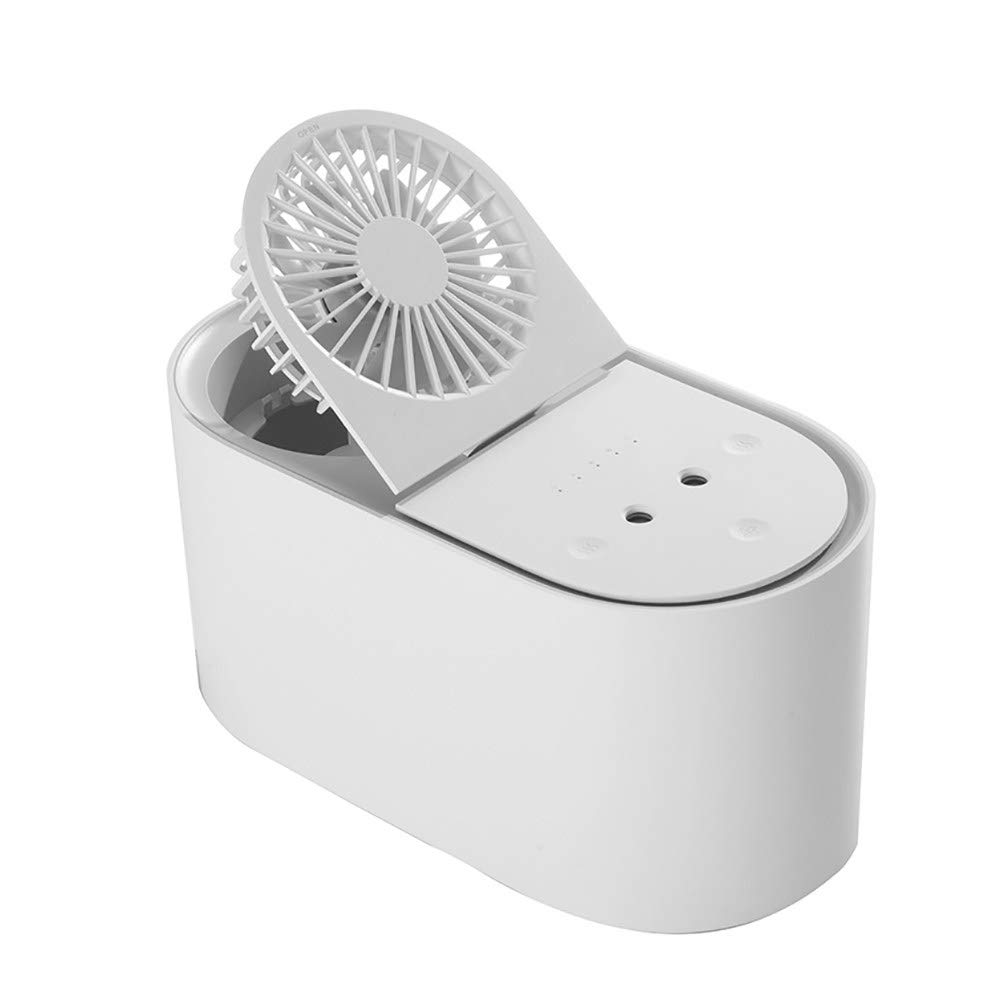 Mini Dual Spray Fan, Usb Humidification Mini Fan, Portable Desktop Fan, Usb Rechargeable Fan, 4000Mah Battery, Portable Personal Silent Fan Fan, Foldable Humidifier Fan,White