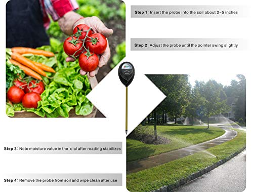XLUX Soil Moisture Test Sensor Meter Water Monitor, Hygrometer for Gardening, Farming Planting,Black,No Batteries Required - Thumbnail 4