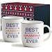 Gifffted Grandparents Mugs, Worlds Best Ever Grandma and Grandpa Coffee Mugs Gifts From Grandson Granddaughter, Funny Mug Presents For Great Grandparent Anniversary Valentines Day, 2 Set Gift Cups V3