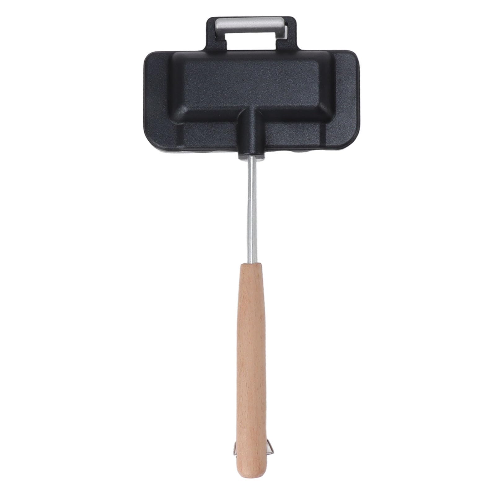 Double Sided Baking Pan, Aluminum Alloy Solid Wood Sandwich Double Sided Skillet Sandwich Baking Pan Bread Crimp Sealing Baking Pan for Breakfast Toast Pancakes Waffle