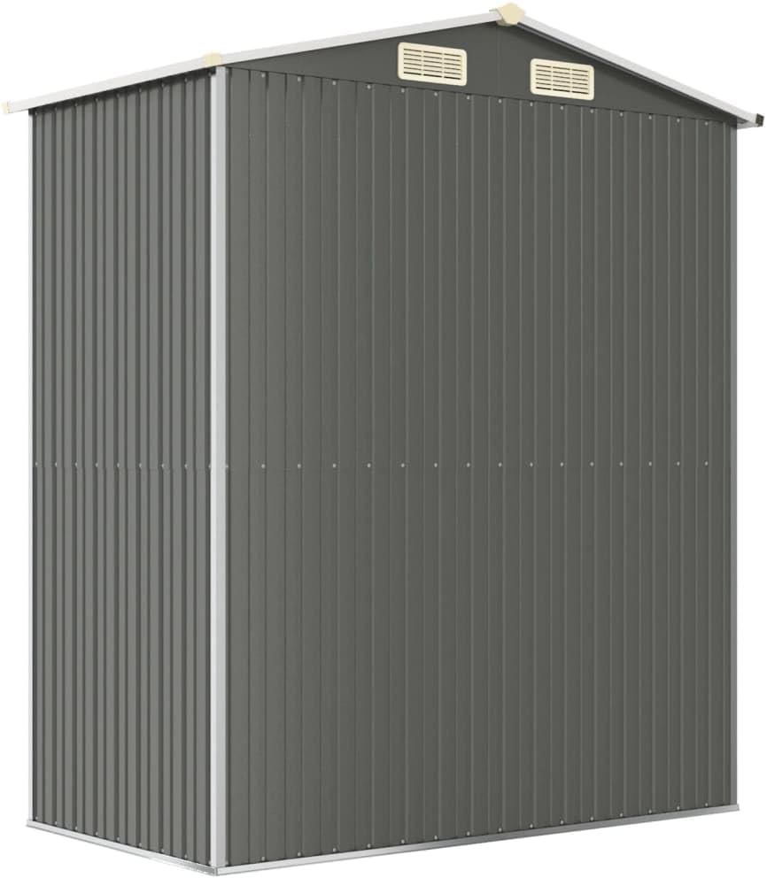Garden Shed Light Gray 75.6""x42.5""x87.8"" Galvanized Steel,HeavyDuty Galvanized Steel Garden Shed for Outdoor Tool and Equipment Storage Storage & Home Organization, Outdoor Storage