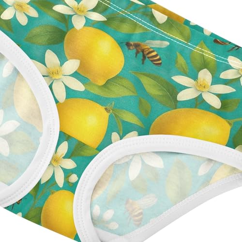 Joisal Toddler Underwear Floral 2t Cotton Panties for Girl Cartoon Briefs Girls Undies Vintage Bees Yellow Lemons Green4