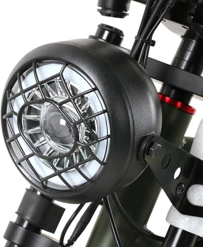 Faro anteriore a LED super luminoso, impermeabile, compatibile con 24 V/36 V/48 V, connettore maschio a 3 pin, luce di sicurezza ultra luminosa per montaggio forcella anteriore della bicicletta