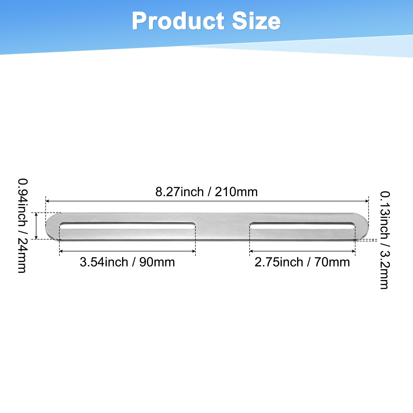 M METERXITY 2-Pack Adjustable Flat Mending Plate Support with Single Slot - Image 3