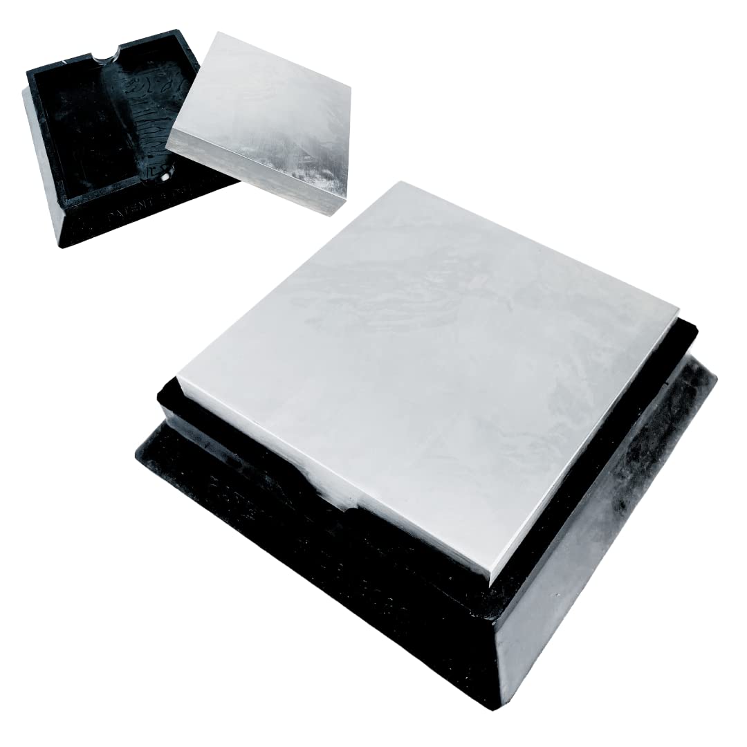 BENCH WIZARD 4" Steel Bench Block with 5" Slanted Style Rubber Block || Jewelers Anvil - Great for Jewelry Repair and Making, Metal Stamping and General Hobby and Craft Work