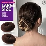 Teenitor Donut Hair Bun Maker Set - 7 Rings (1 Extra-Large, 2 Large, 2 Medium, 2 Small), 5 Elastic Bands, 20 Hair Pins, Dark Brown - Image 5